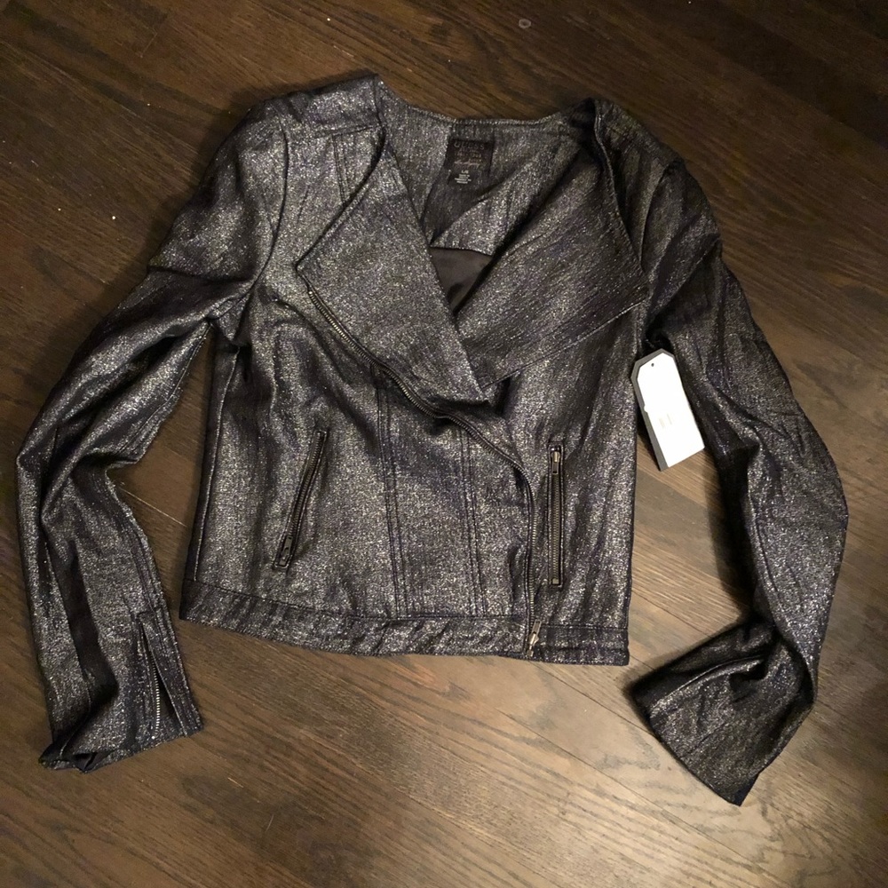 Brand New Guess Metallic Moto Jacket